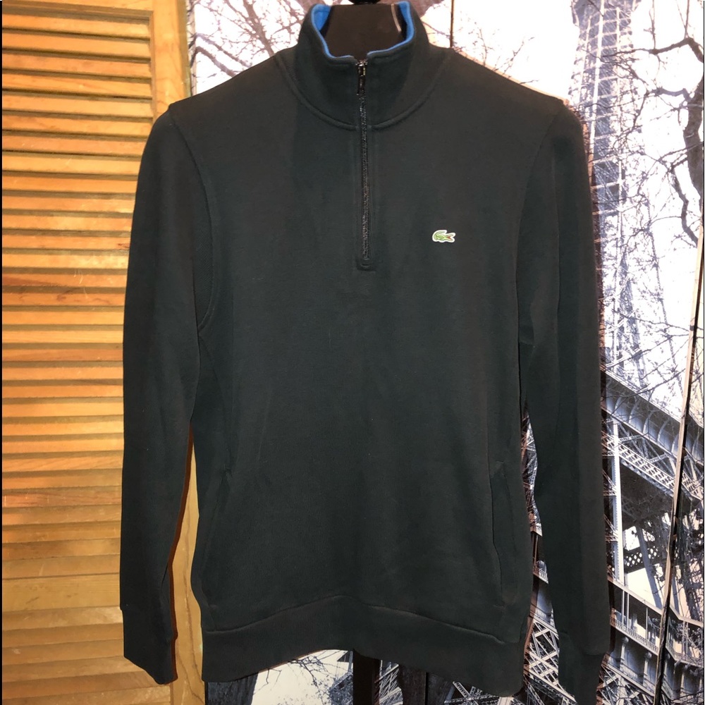 LaCoste Men’s 1/4 Zip Mock Neck Pullover